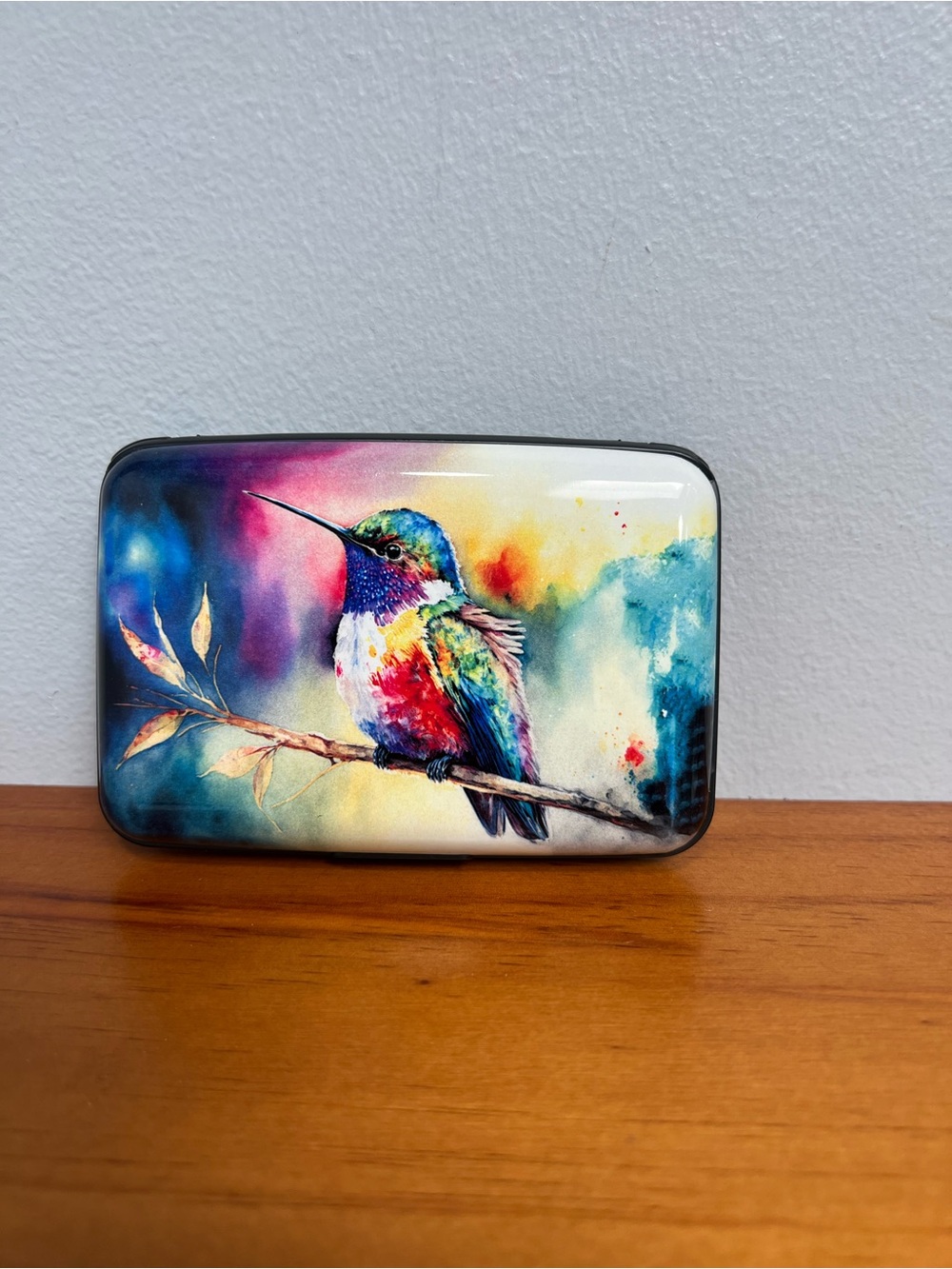 KAABAO NIB Small Slim Hummingbird Credit Card Holder Wallet Double Sided NEW